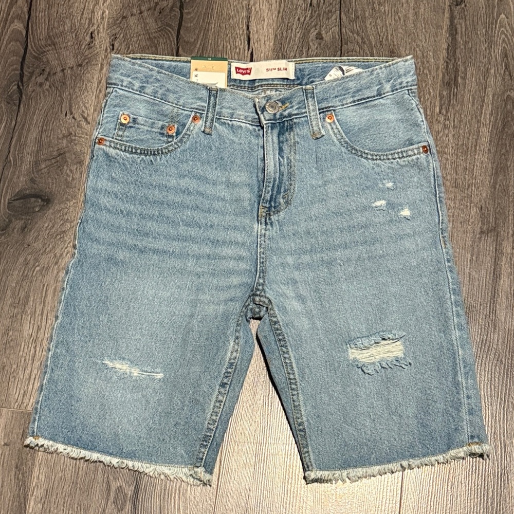 Levi's Youth Denim Shorts adjustable waist size 14 Versatile casual fashionable